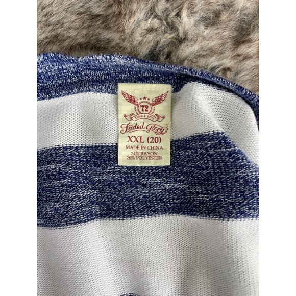 Faded Glory Women Blue White‎ Cardigan Sweater - Picture 3 of 8